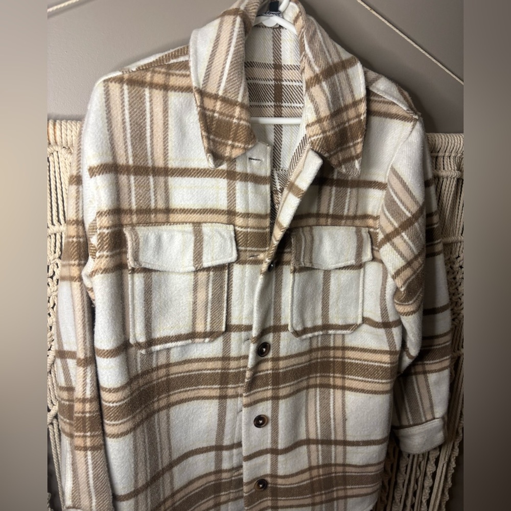 Plaid Beige Shacket